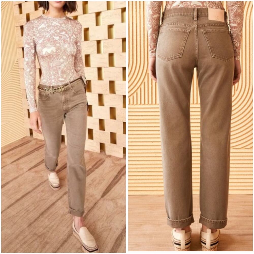 Ulla Johnson Daphne Driftwood Boyfriend Relaxed Jean Size 31 NWT
